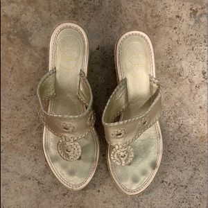 Jack Rogers gold heels
